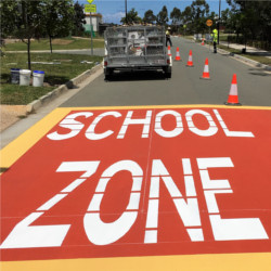 school zone pavement treatment bicycle lane